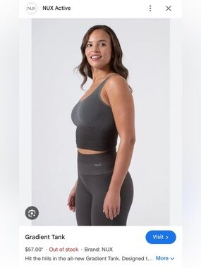 NUX Gray to Black Ombre Scoop Tank